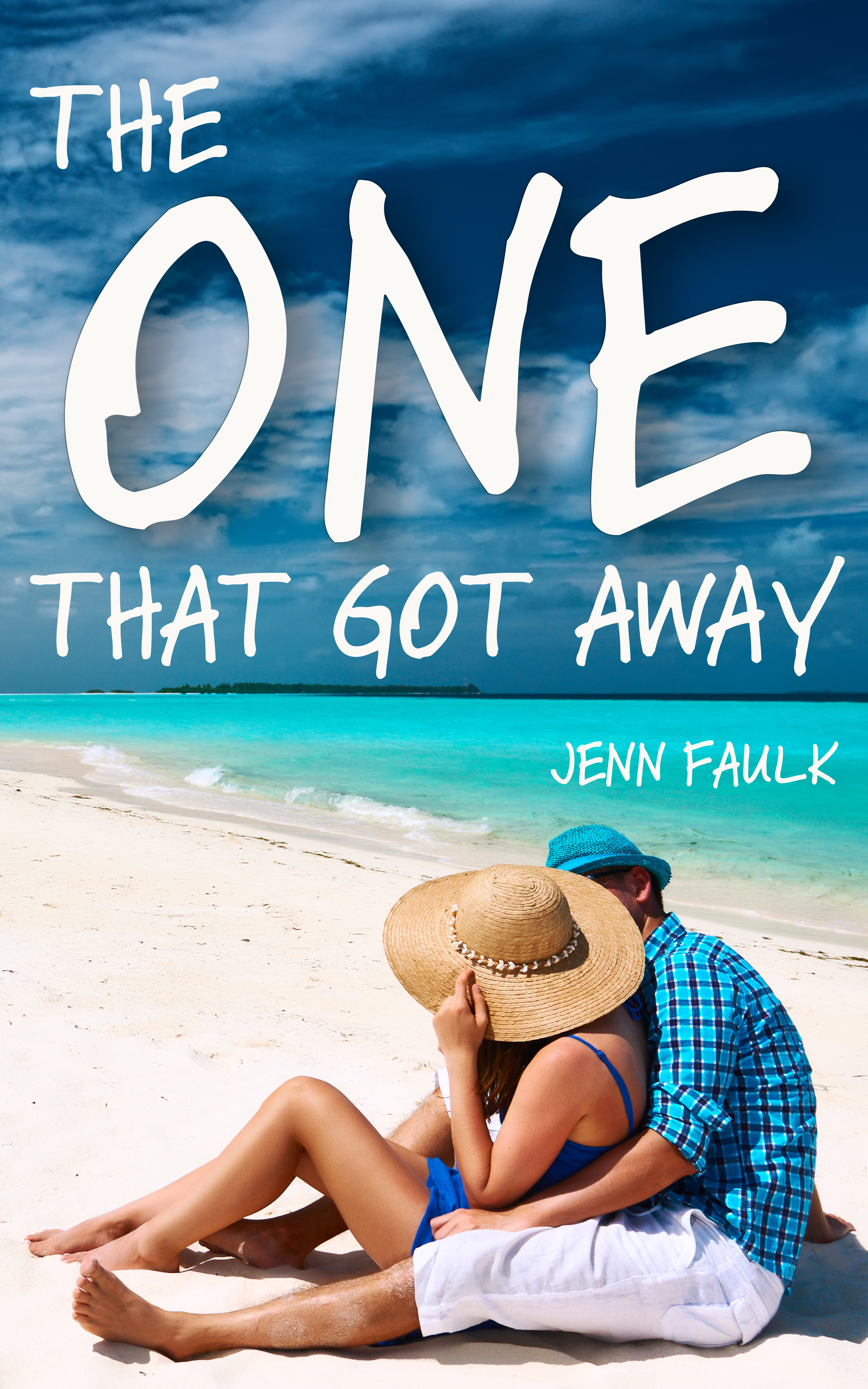 Couple in blue on a beach at Maldives